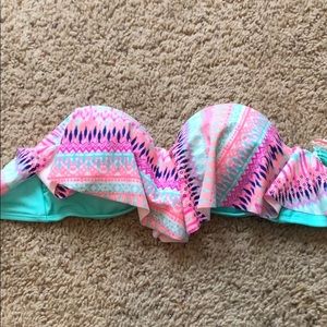 Multi-color strapless bikini top